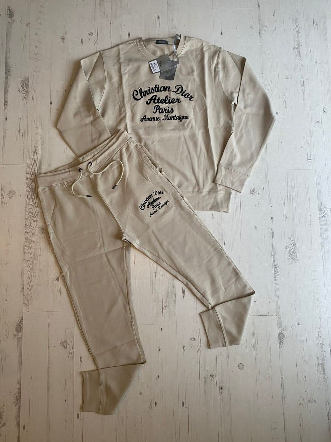 Dior Atelier Tracksuit in Stone — front