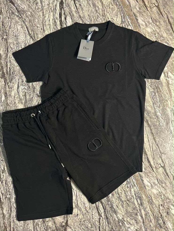 Dior CD Icon Short Set in Black — front