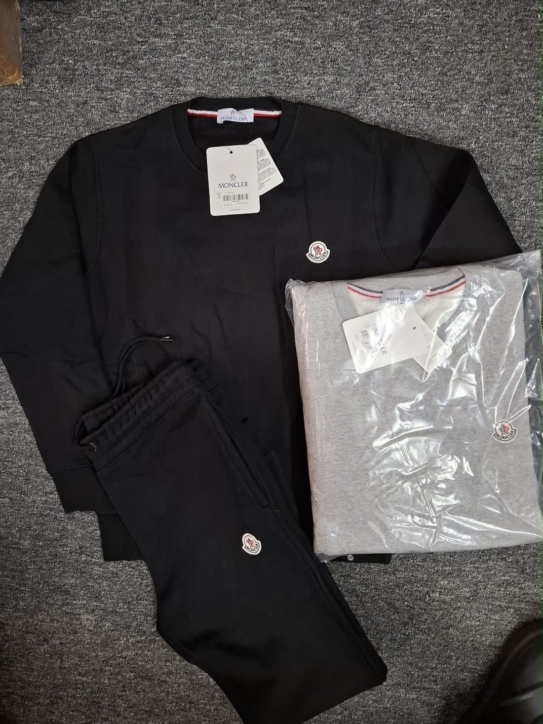 Moncler Crewneck Tracksuit in Black — front