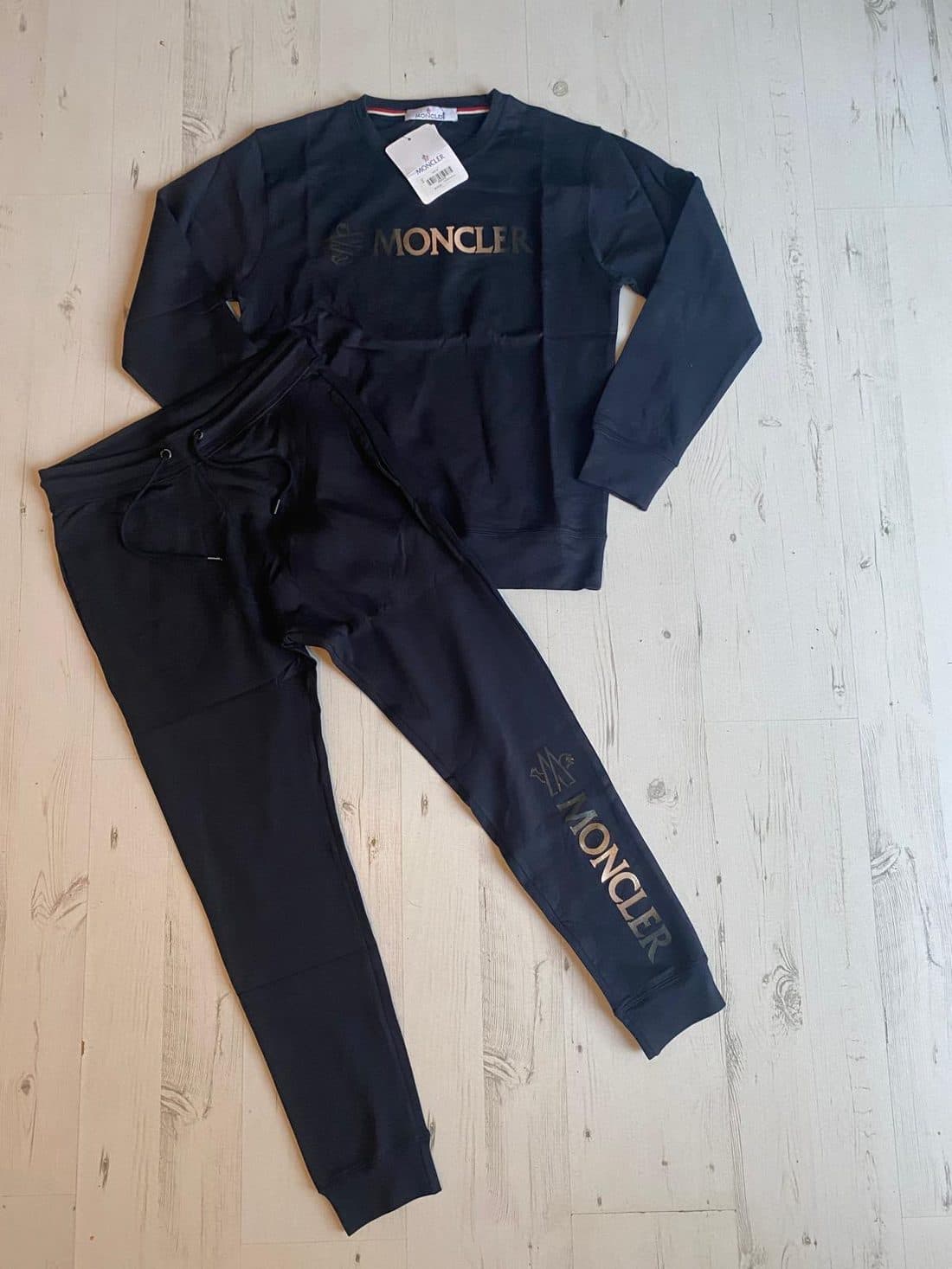 Moncler Wordmark Tracksuit in Navy — front
