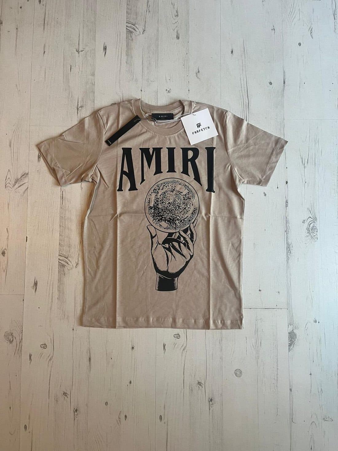 AMIRI Crystal Ball Tee in Beige — front