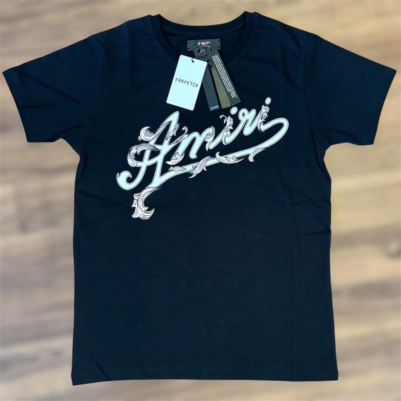 AMIRI Script Logo Tee in Black — front