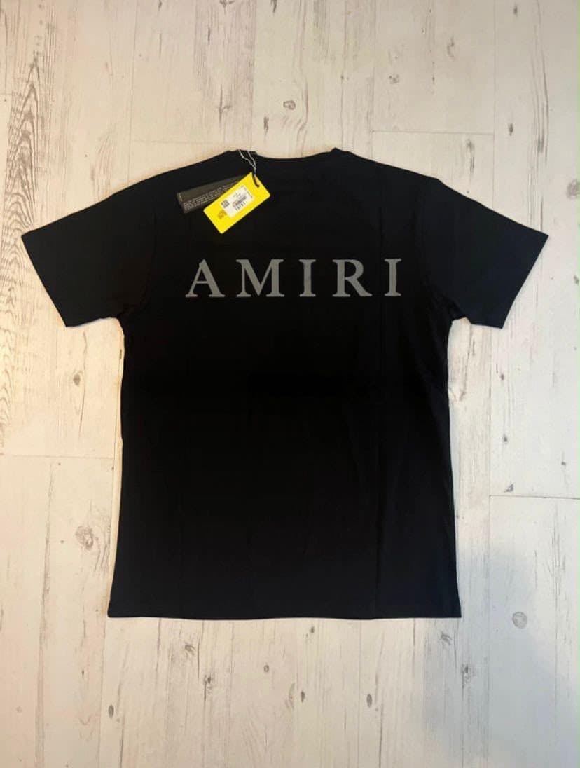 AMIRI Wordmark Back Tee in Black — front