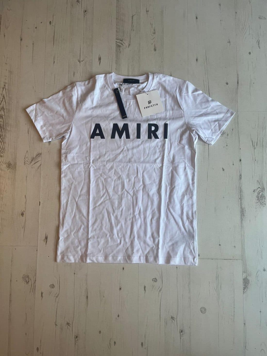 AMIRI Wordmark Tee in White — front