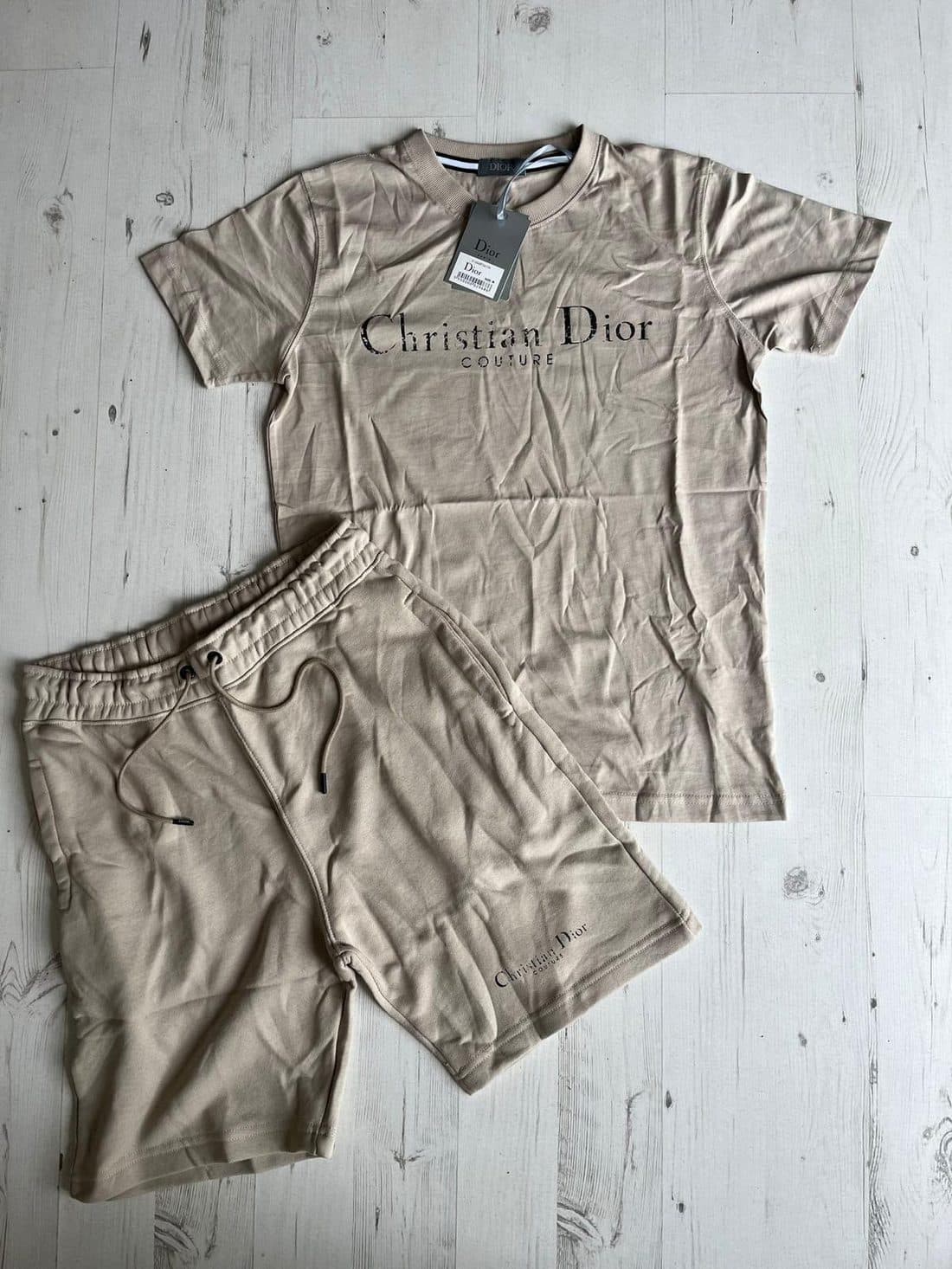 Dior Christian Dior Couture Short Set in Taupe — front