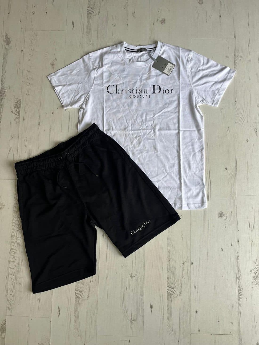 Dior Christian Dior Couture Short Set in White / Black — front