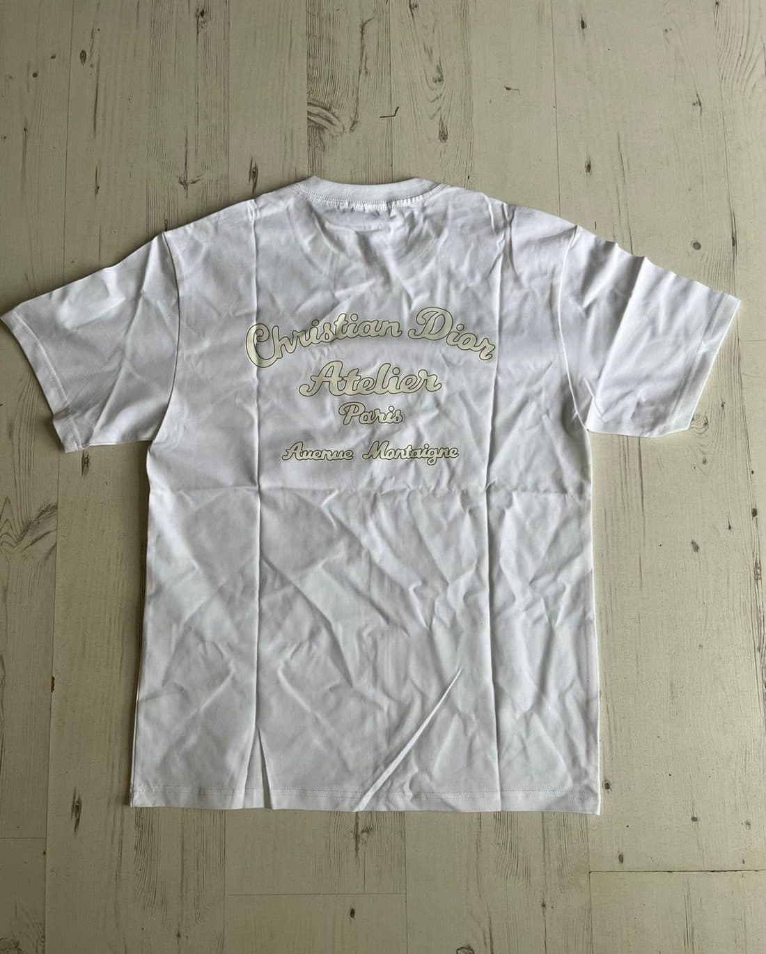 Dior Rainbow Stripe Tee in White — back