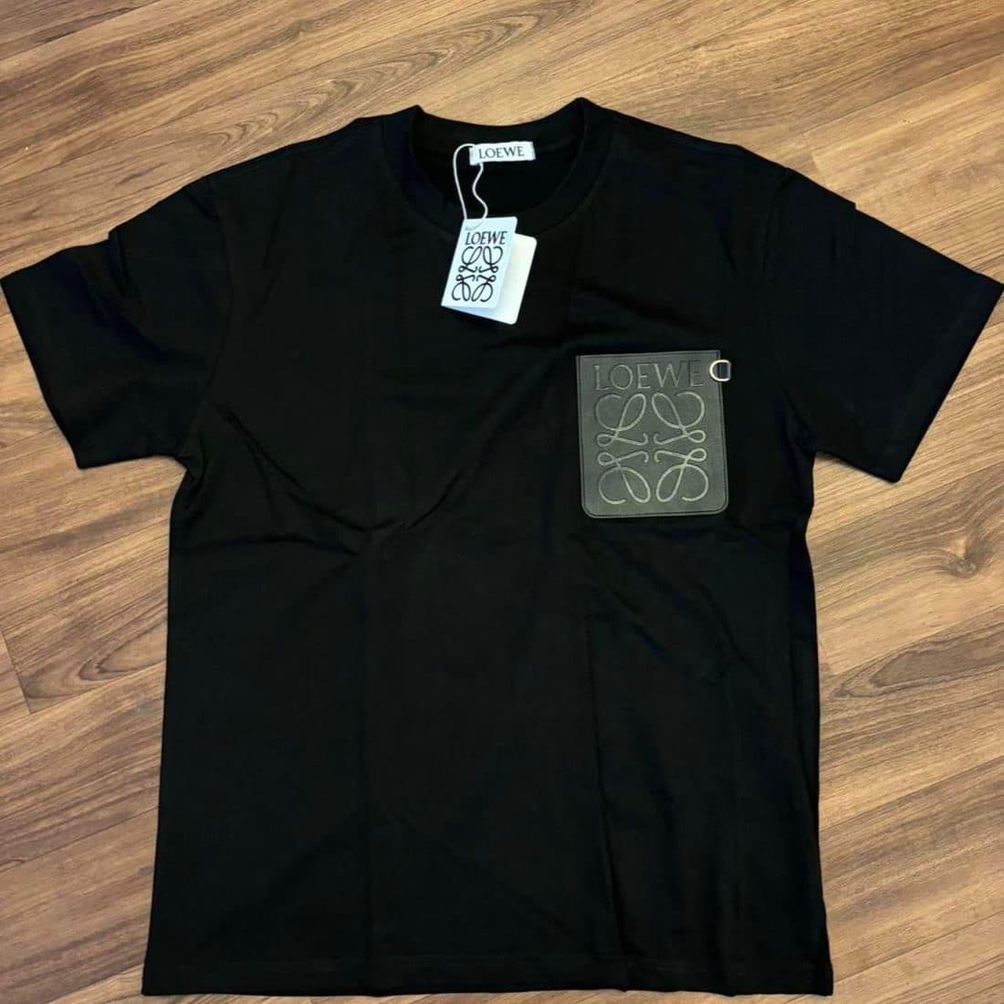 Loewe Anagram Pocket Tee in Black — front