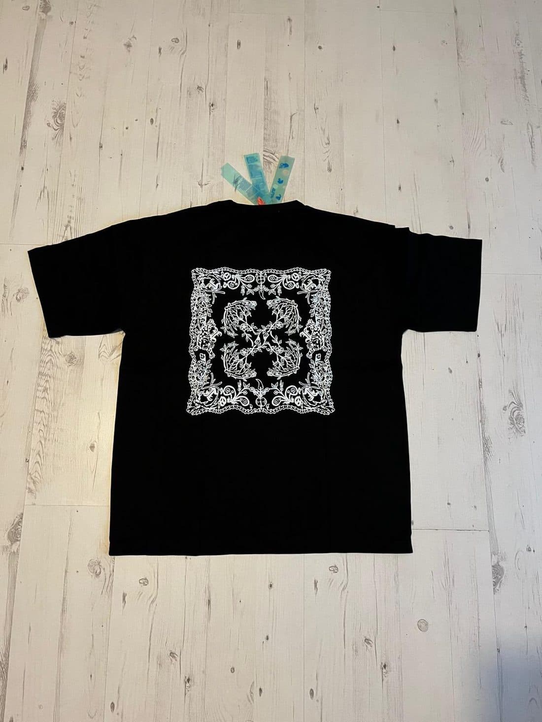 Off-White Bandana Crest Tee in Black — front