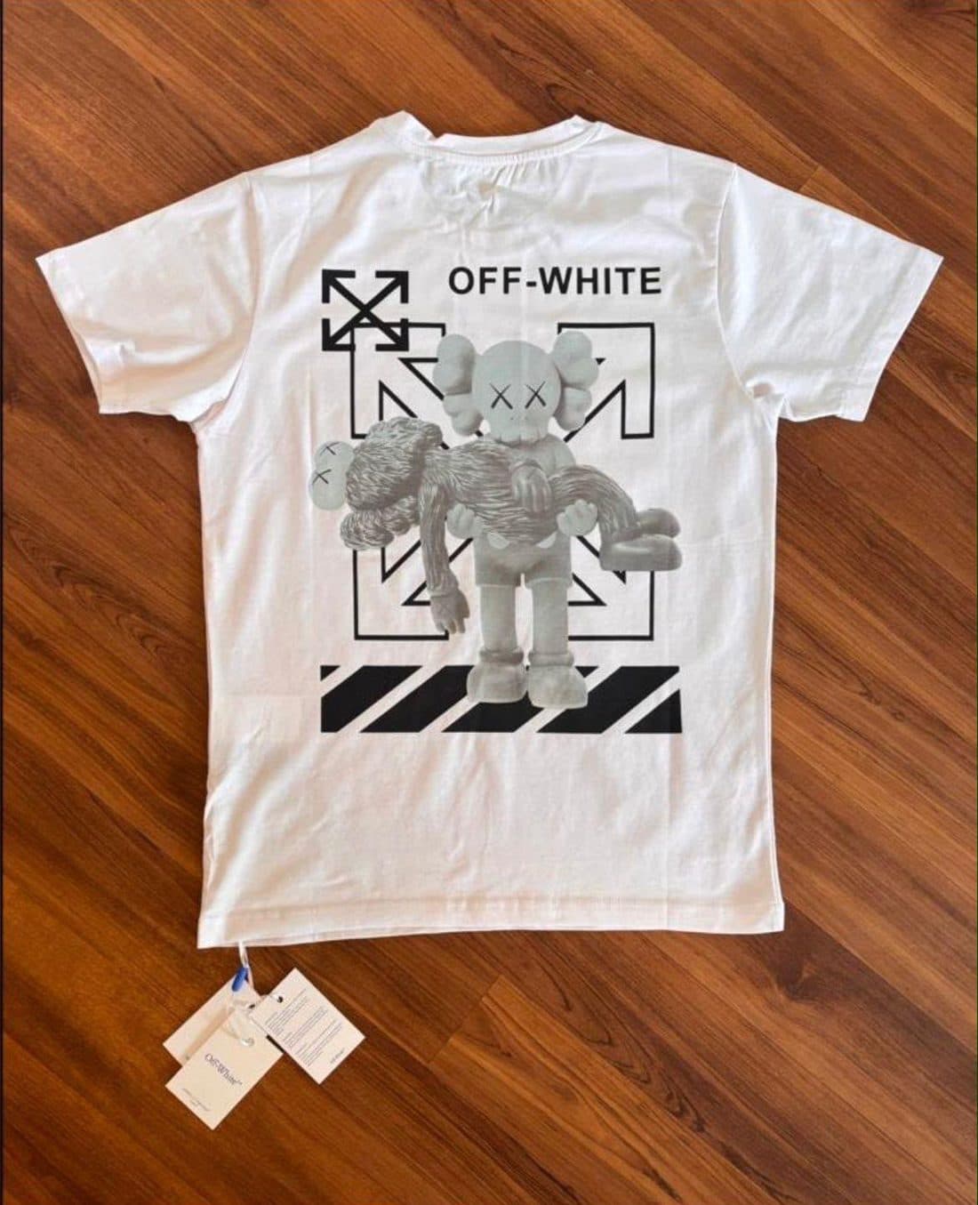 Off-White KAWS Companion Tee in White / Grey — front